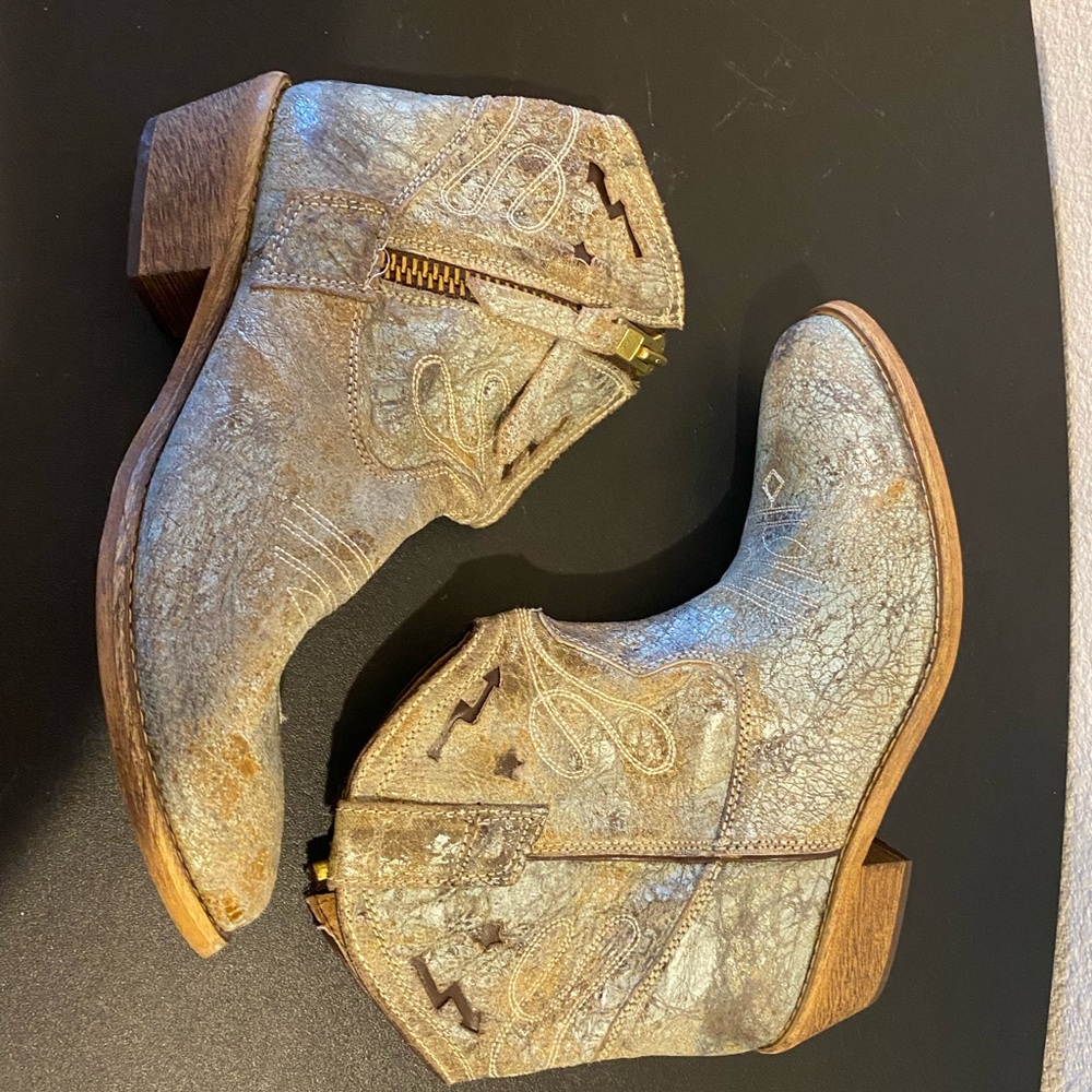 Steve Madden Cowboy Boots Leather Ankle Booties Sz US 8 EU 39 - Picture 2 of 5